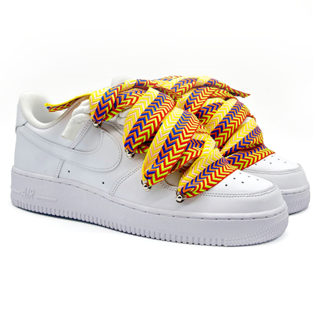 Custom Nike Air Force 1 WeiB Lanvin Laces Gelb RopezInstyle