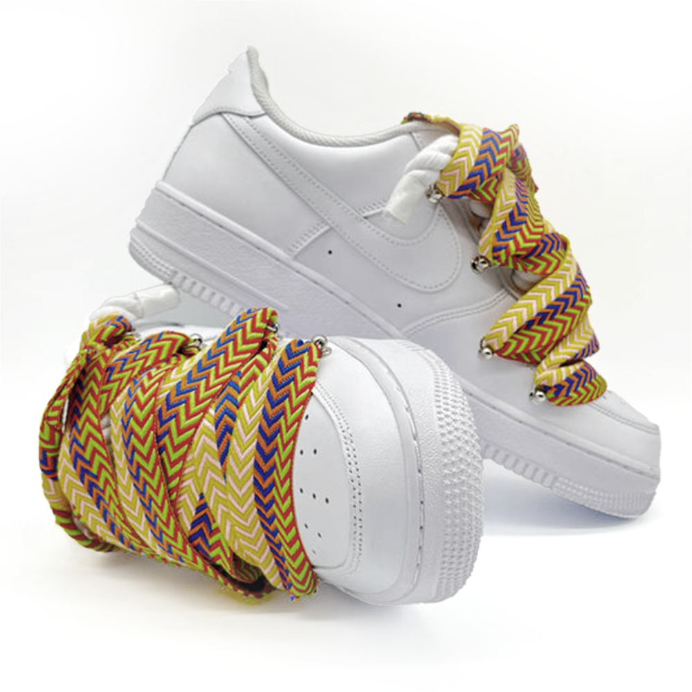 Custom Nike Air Force 1 Weiß ,, Lanvin Laces '' Gelb - RopezInstyle
