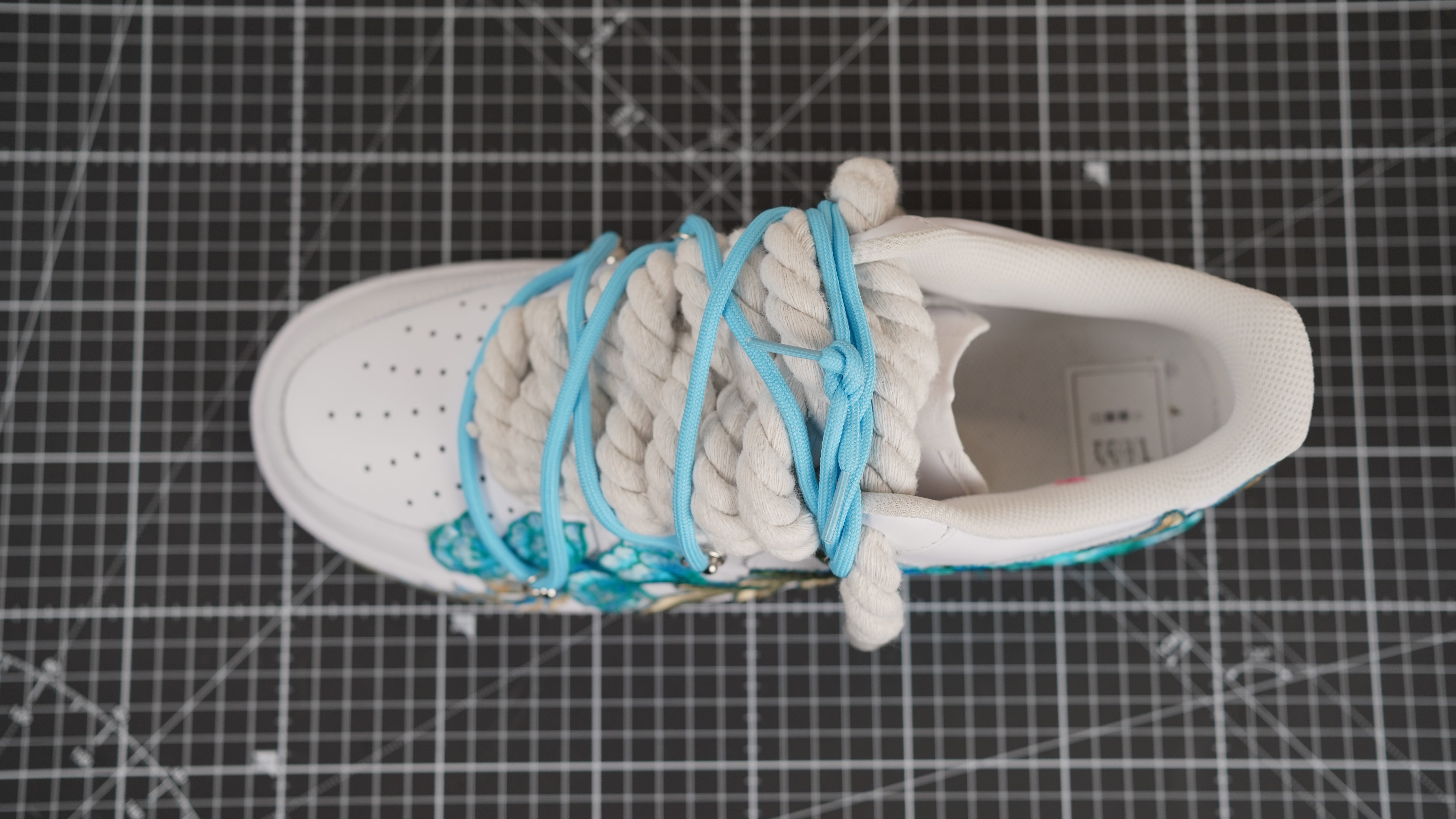 Custom NIKE AIR FORCE 1 “ROPE LACES” Flowers Muster (Dunk)