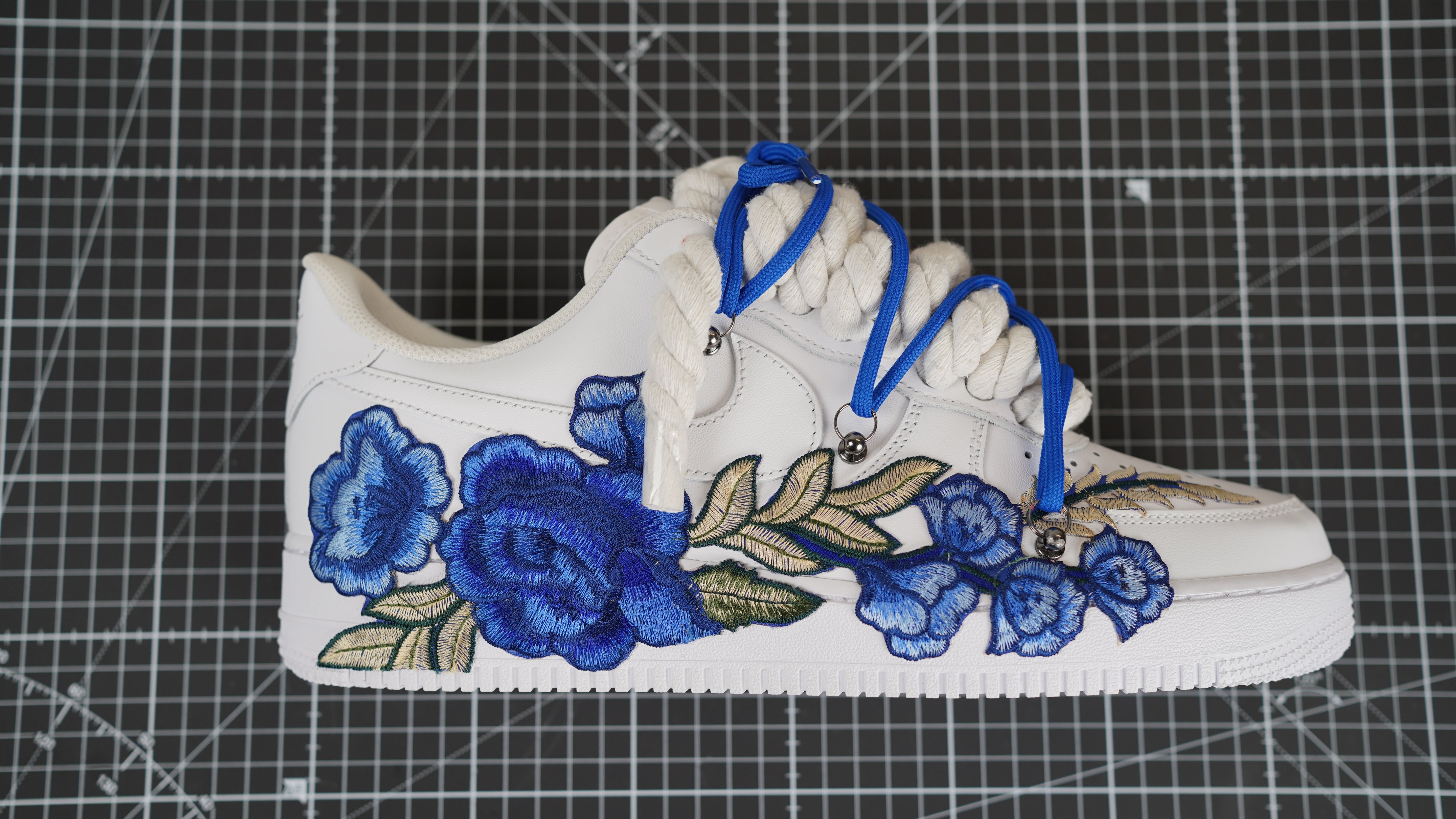 Custom Nike AF1 Weiß “ROPE LACES” Ocean