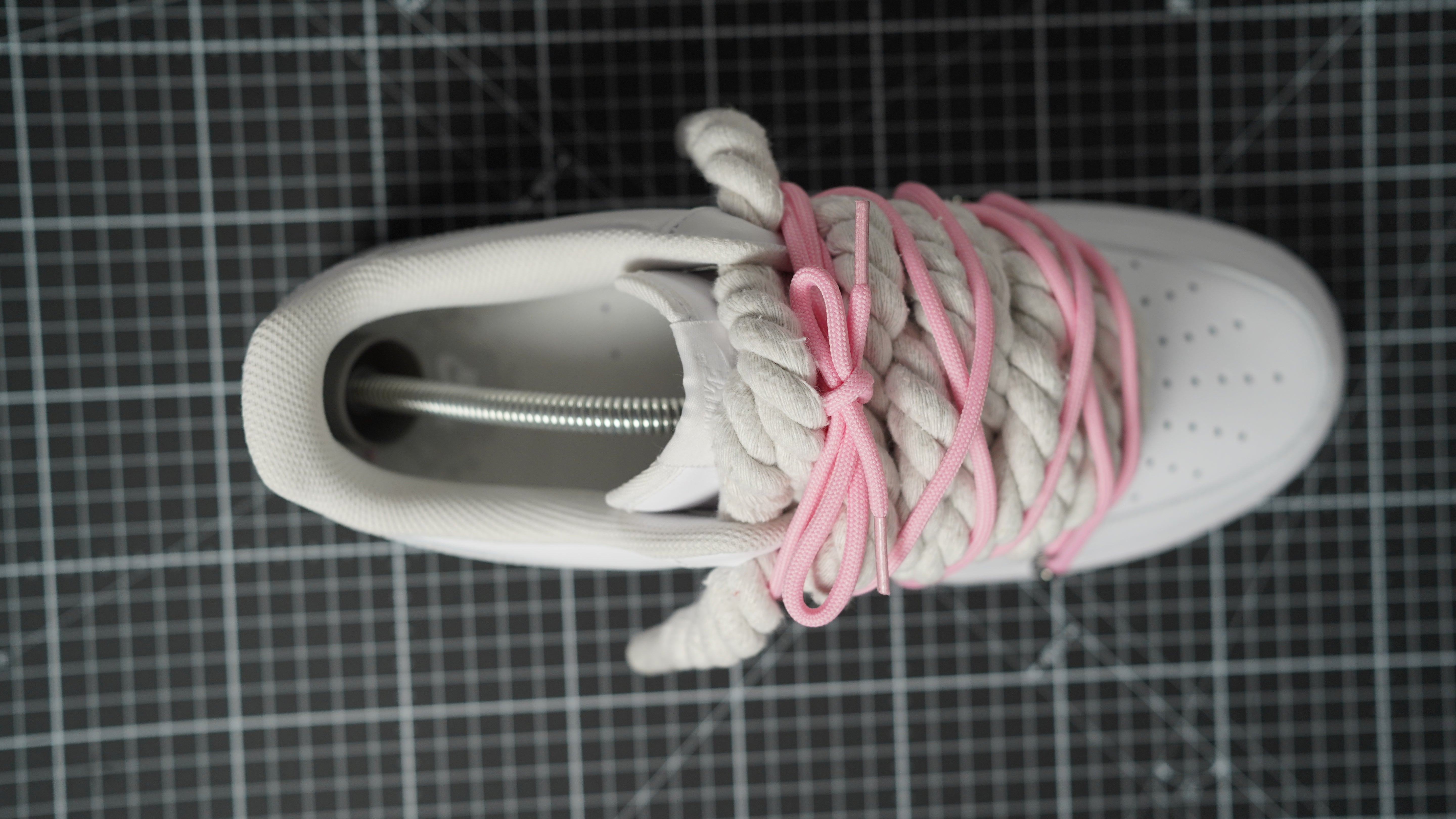 Custom Sneakers Weiß “ROPE LACES” Dunk Pink #1
