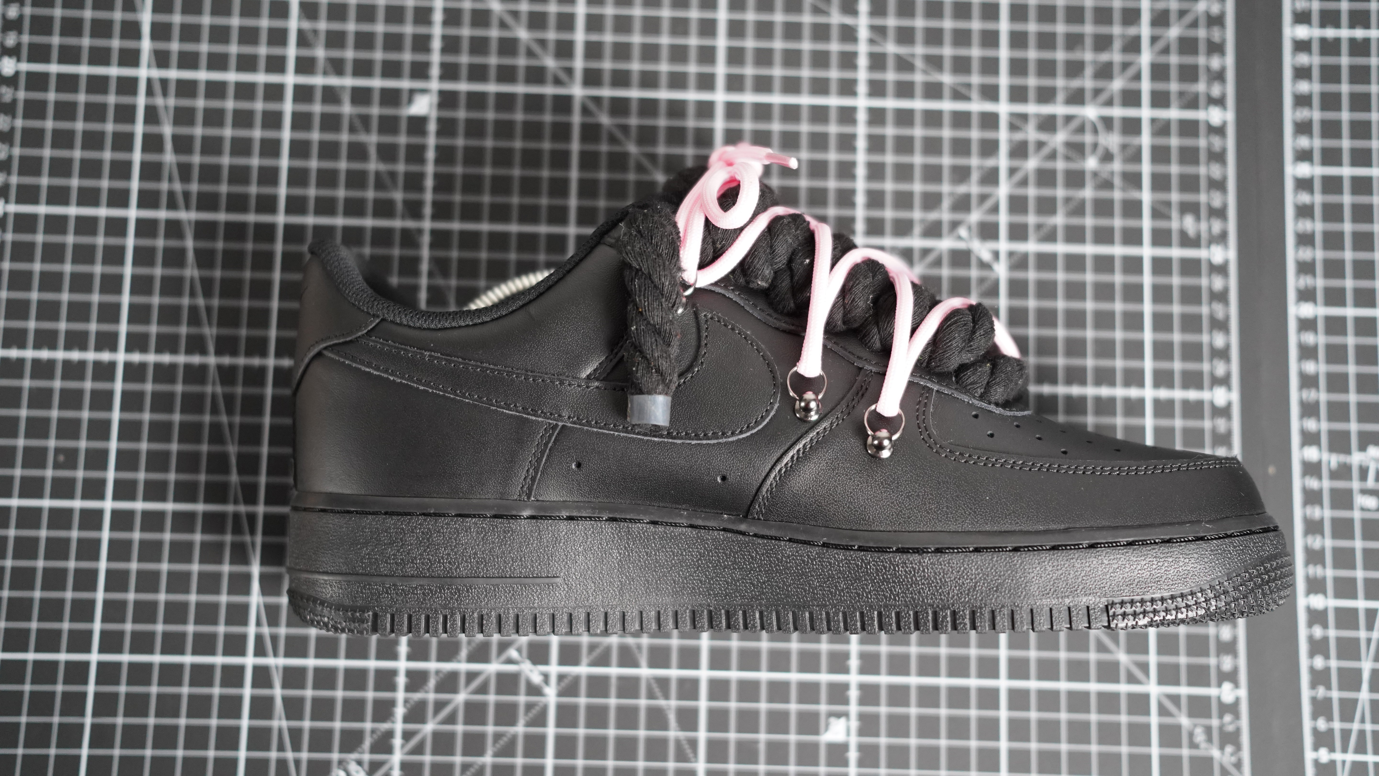 Custom Sneakers Schwarz “ROPE LACES” Dunk Pink #1