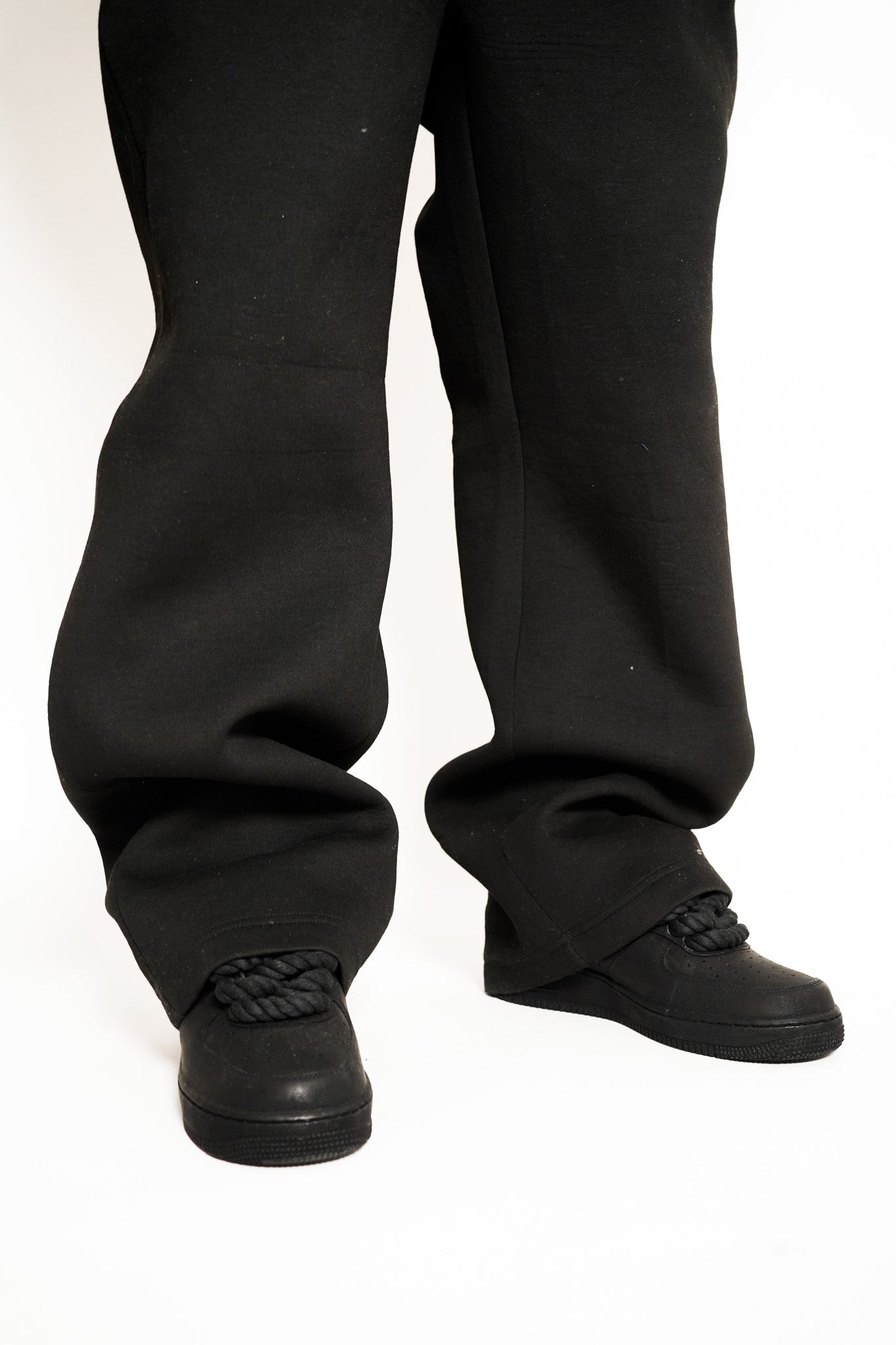 Custom Nike AF1 Ninja Black “Rope Laces”