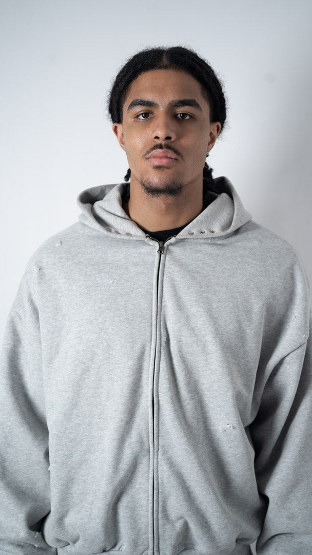 Custom Lined Zip Hoodie Gray 500g