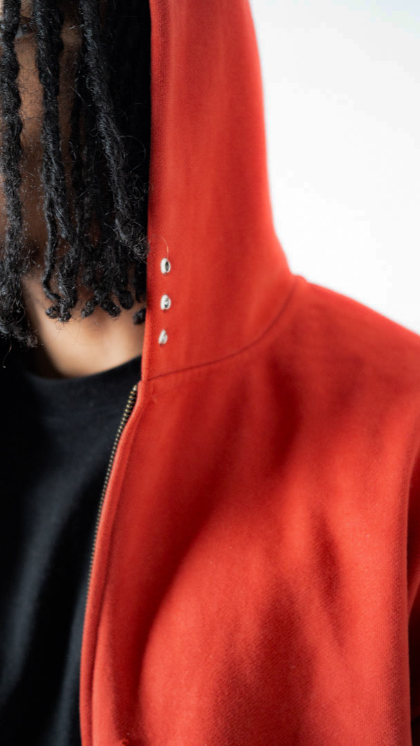 Custom Lined Zip Hoodie Brick Red 500g