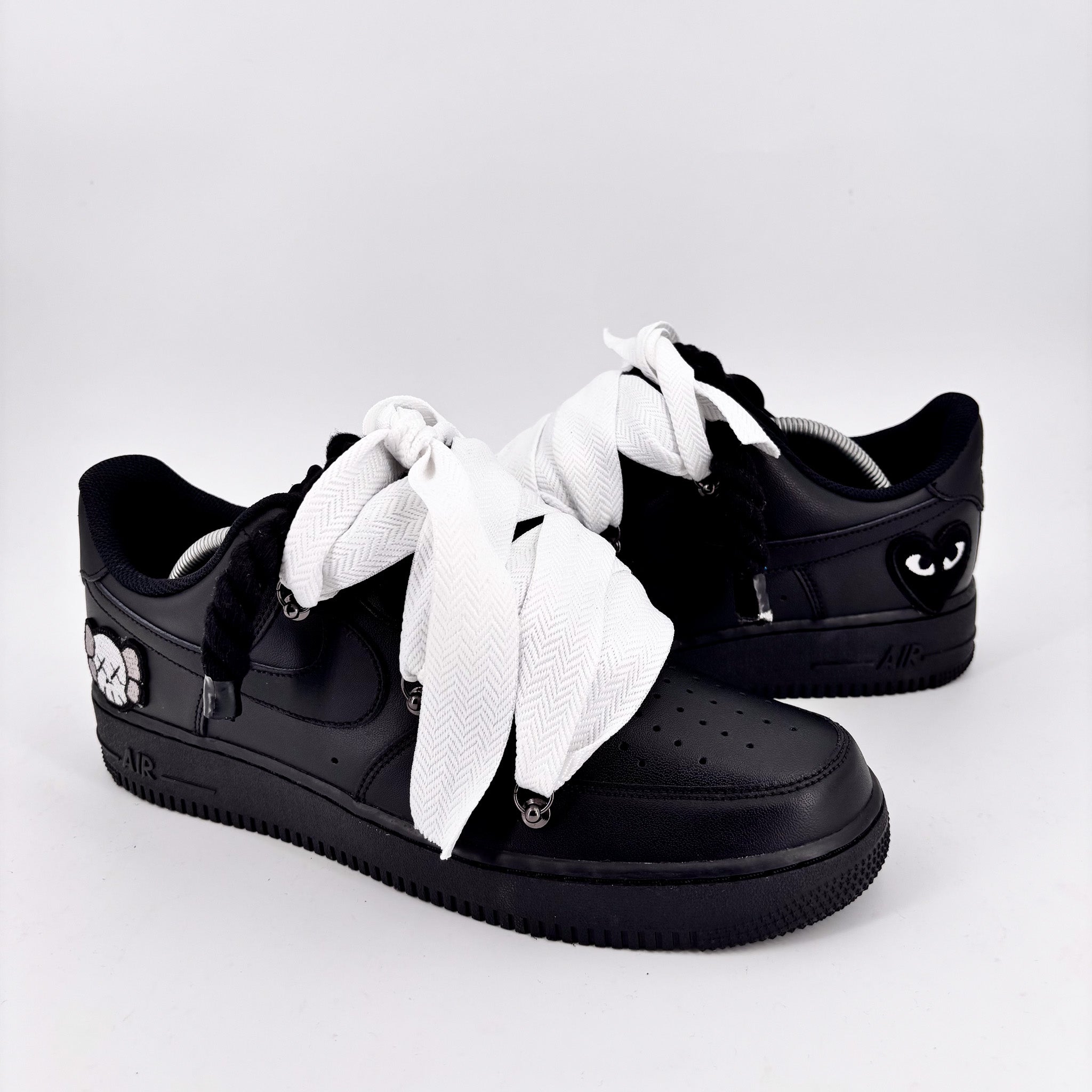 Custom Nike AF1 Black ,, Lanvin Laces '' White