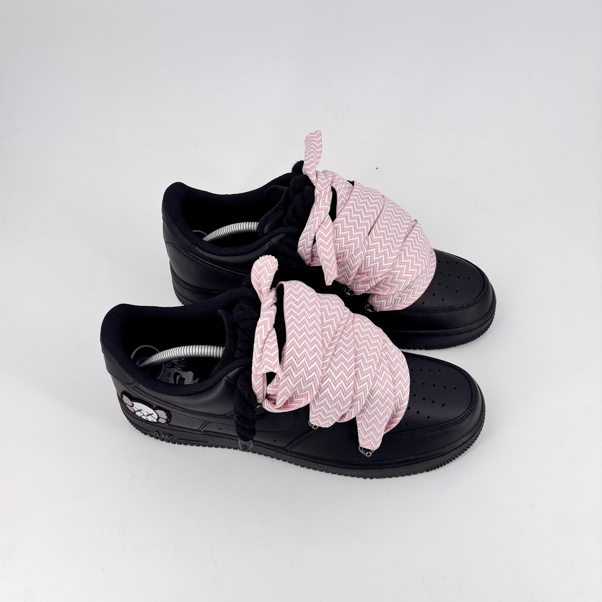Custom Nike AF1 Black ,, Lanvin Laces '' Pink