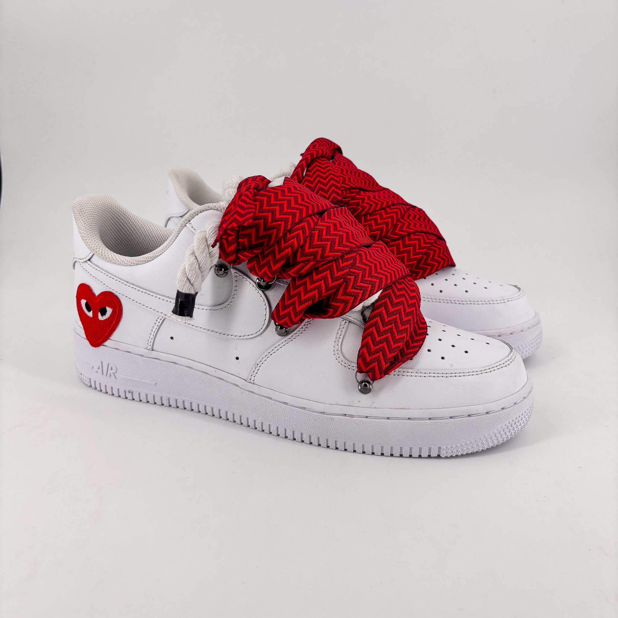 Custom Nike AF1 White ,, Lanvin Laces ''Red