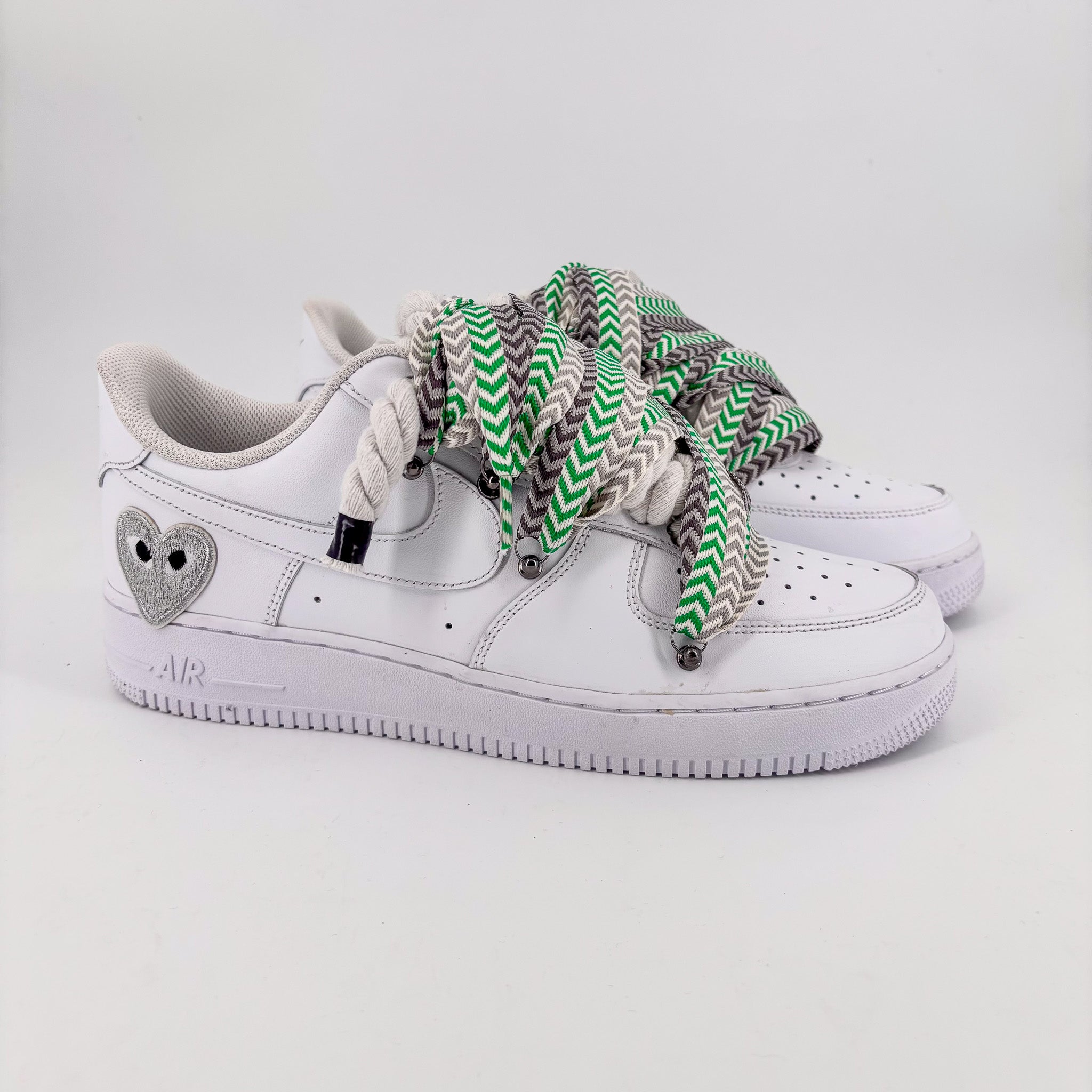Custom Nike AF1 White ,, Lanvin Laces ''Green