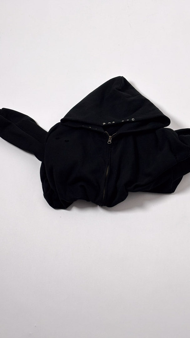 Custom Lined Zip Hoodie Black 500g