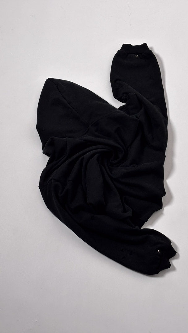 Custom Lined Zip Hoodie Black 500g