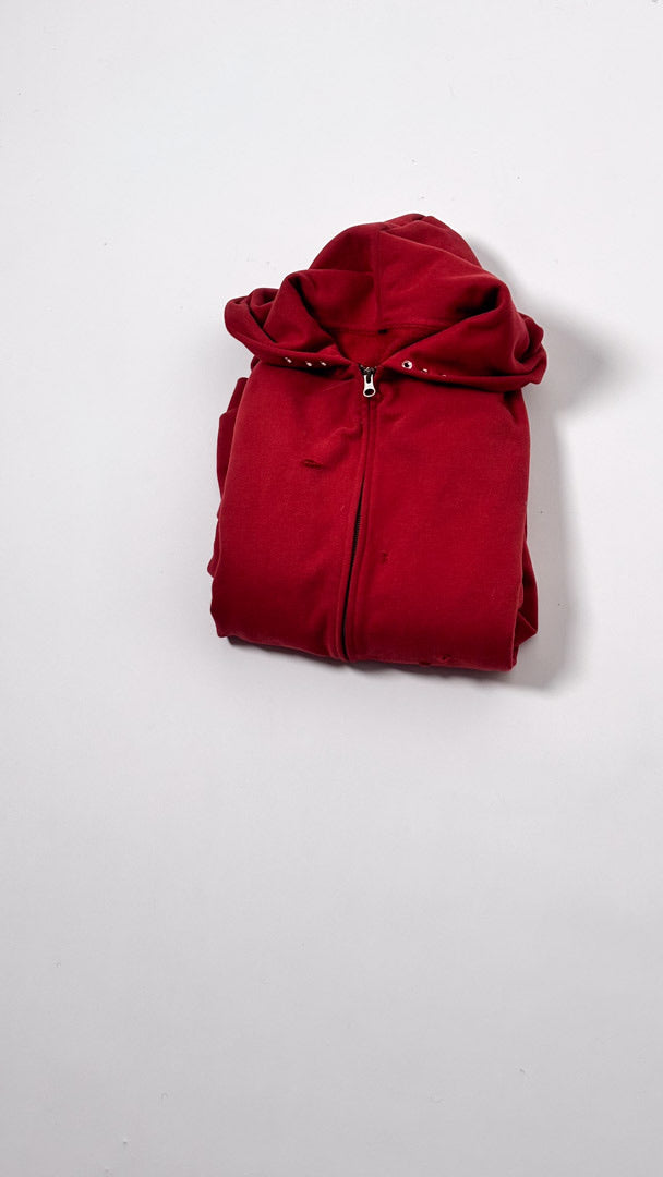 Custom Lined Zip Hoodie Brick Red 500g