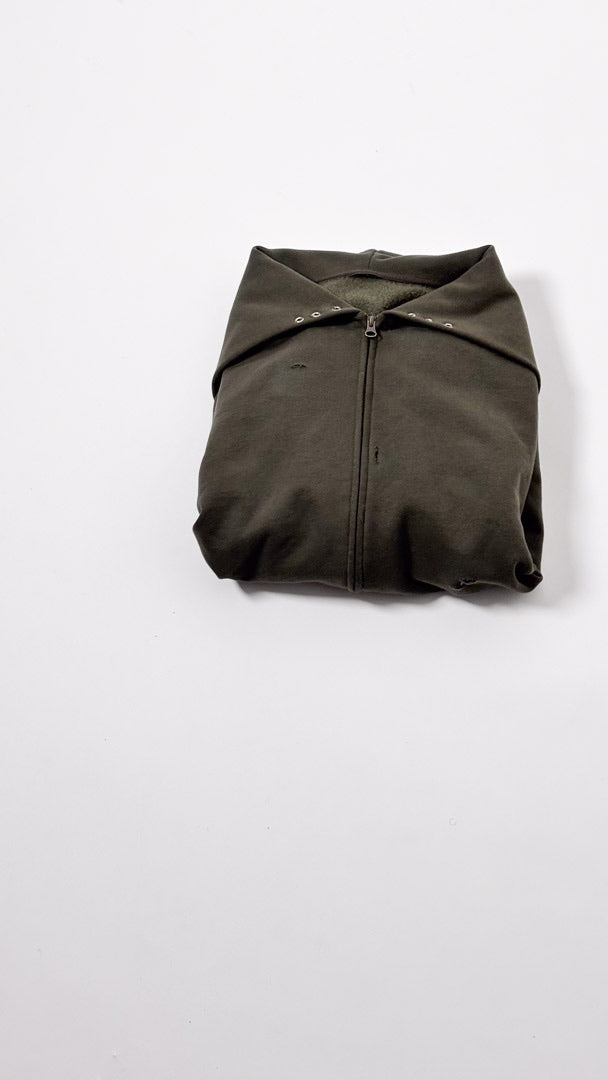 Custom Lined Zip Hoodie Olive Green 500g