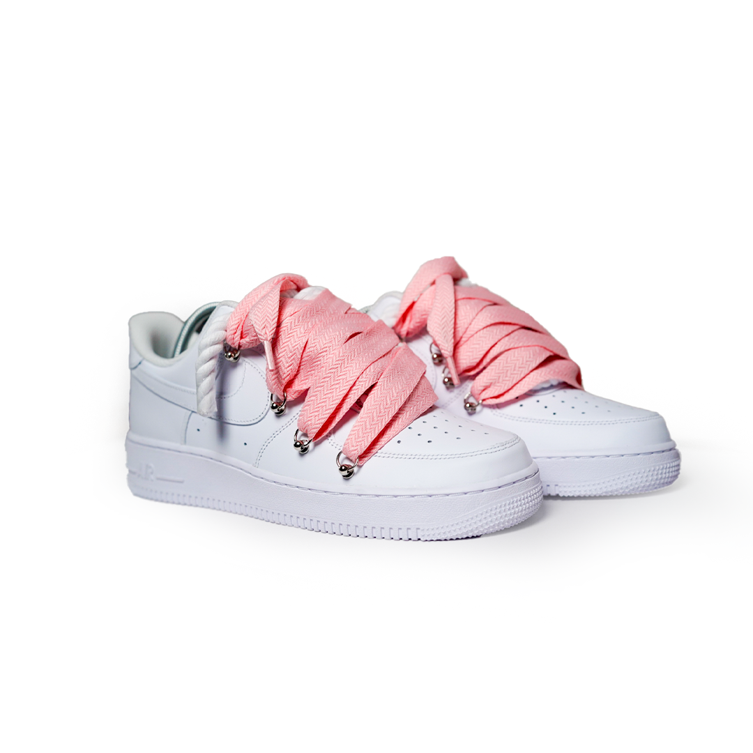 Custom Sneakers Weiß ,, Lanvin Laces '' Rosa #2