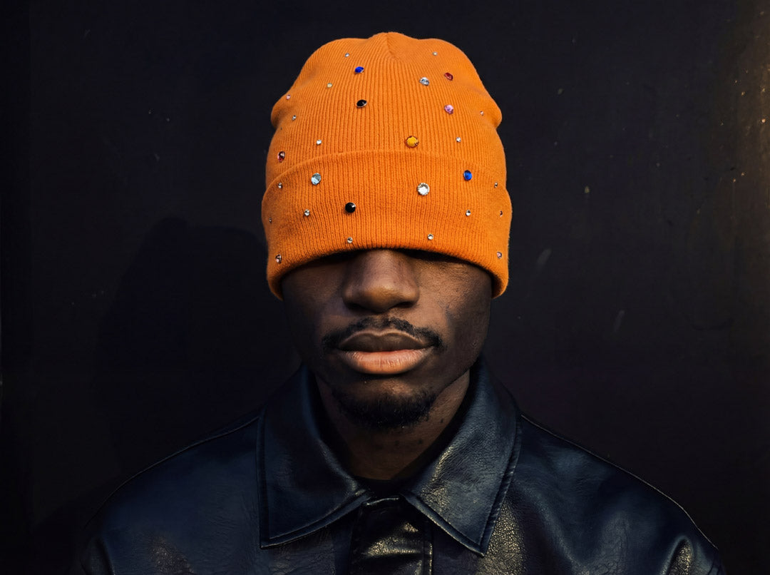 Custom orange Beanie lisabon