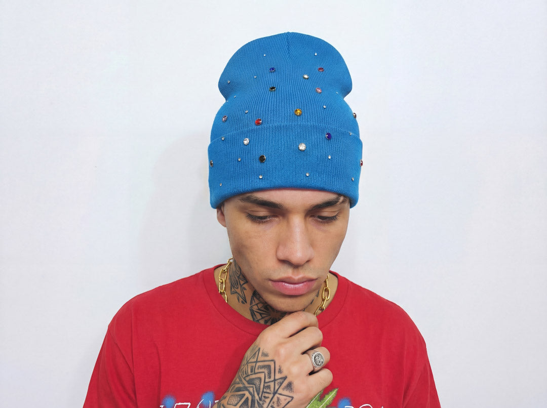 Custom blue beanie lisabon