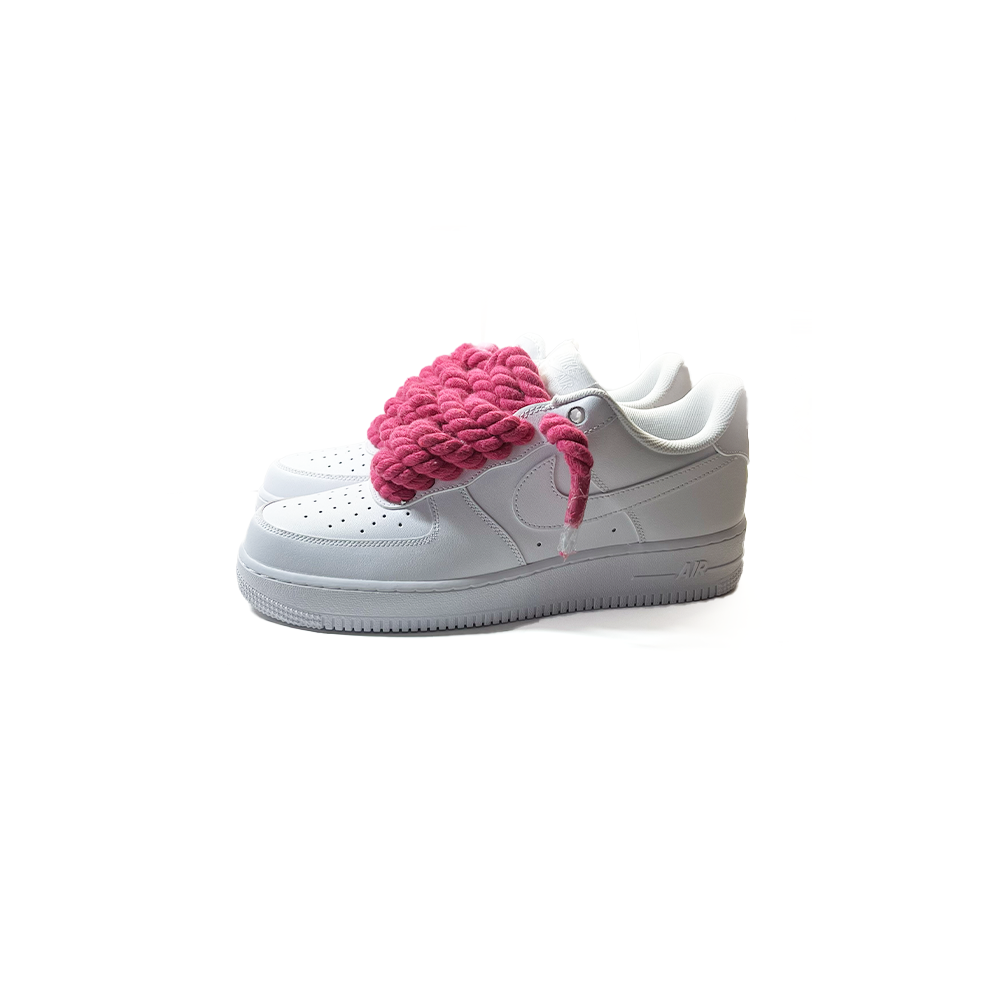 Custom Nike Air Force 1 Weiß “Rope Laces” Rosa #2