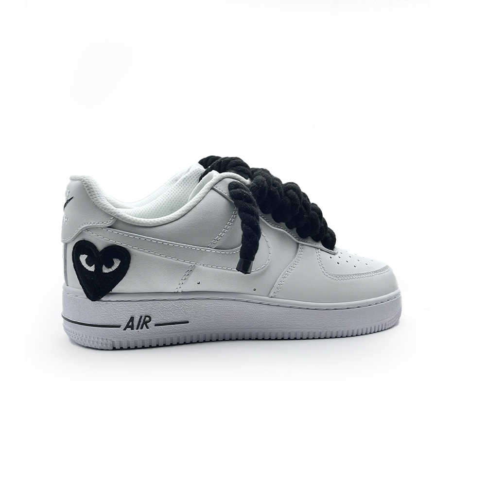 Custom Nike Air Force 1 '' Rope Laces '' Love stride Black