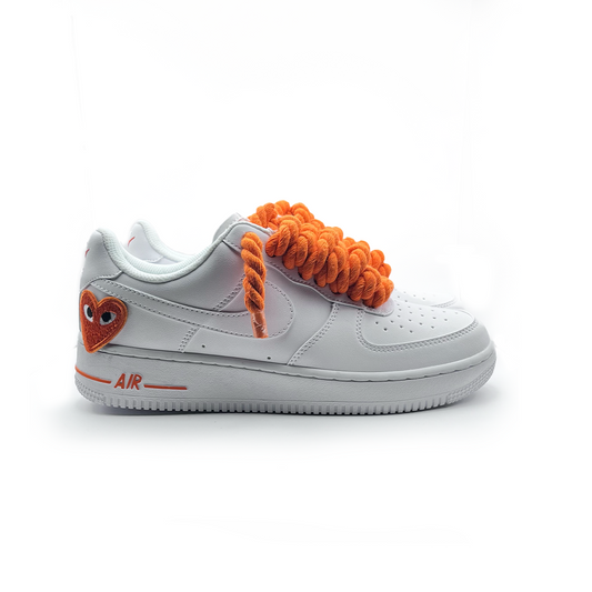 Custom Nike Air Force 1 '' Rope Laces '' Love stride Orange