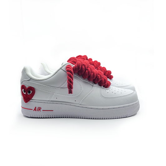 Custom Nike Air Force 1 '' Rope Laces '' Love stride Red