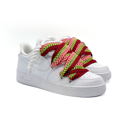 Custom Nike Air Force 1 Weiß ,, Lanvin Laces '' Rot - RopezInstyle