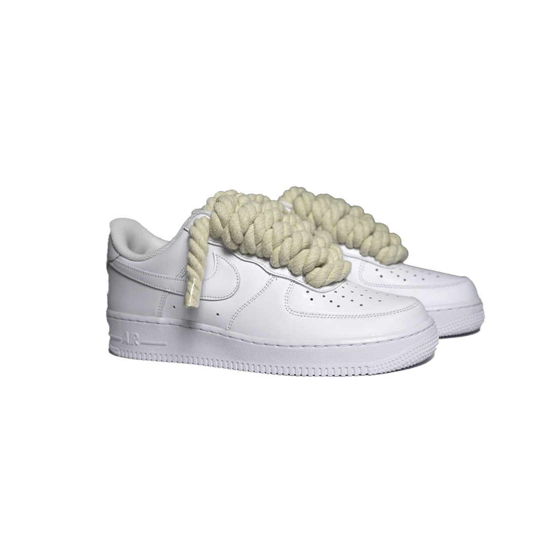 Custom Sneakers Weiß “Rope Laces” Beige