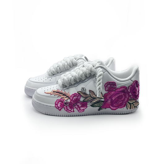 Custom NIKE AIR FORCE 1 Weiß “ROPE LACES” Pink Parfait