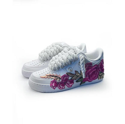 Custom NIKE AIR FORCE 1 “ROPE LACES” Flowers Muster (Dunk)
