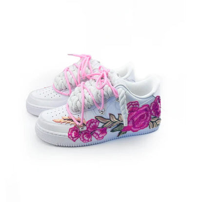 Custom NIKE AIR FORCE 1 “ROPE LACES” Flowers Muster (Dunk)