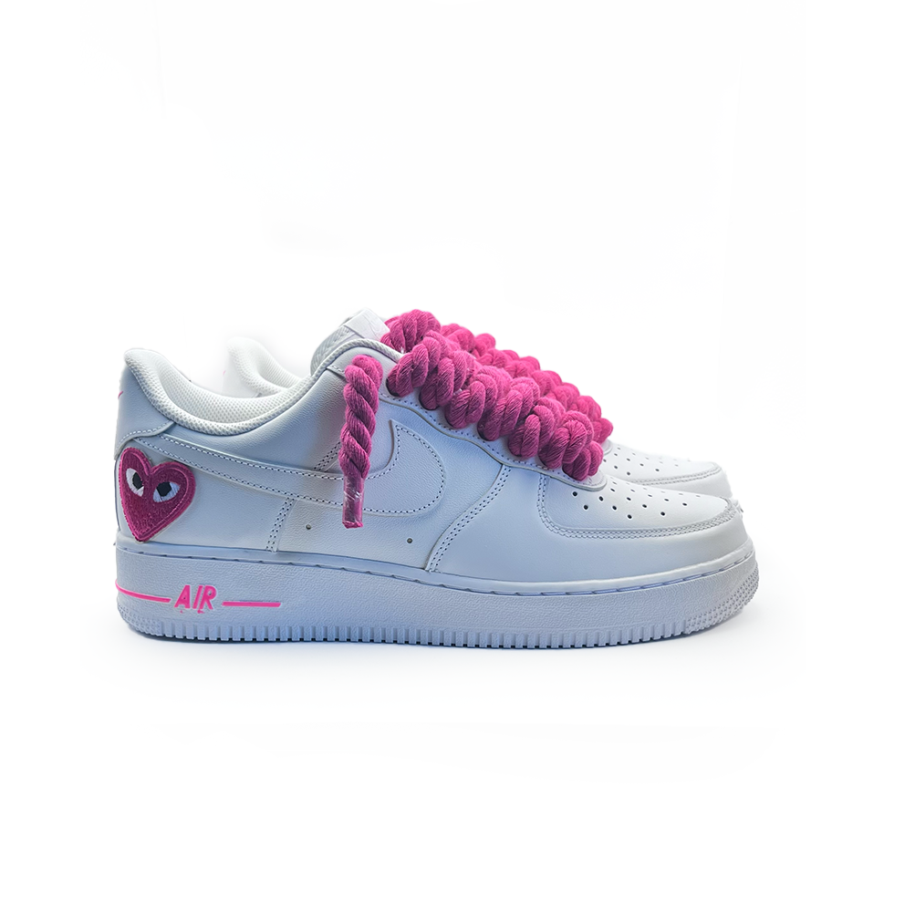 Custom Nike Air Force 1 '' Rope Laces '' Love stride Pink