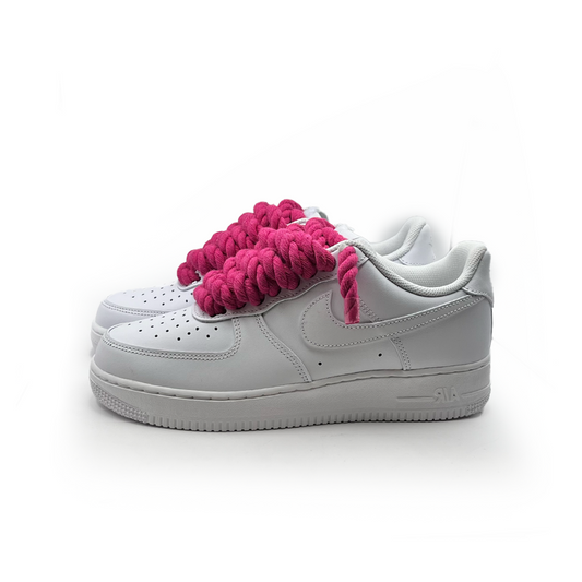 Custom Nike Air Force 1 Weiß “Rope Laces” Rosa #2