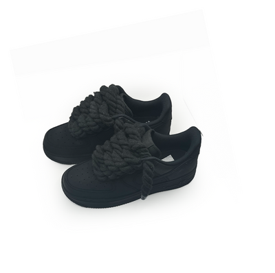 Custom Nike AF1 Ninja Black “Rope Laces”