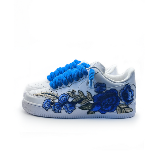 Custom NIKE AIR FORCE 1 Weiß “BLUE LACES” Azure #2