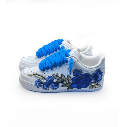 Custom NIKE AIR FORCE 1 “ROPE LACES” Flowers Muster (Dunk)