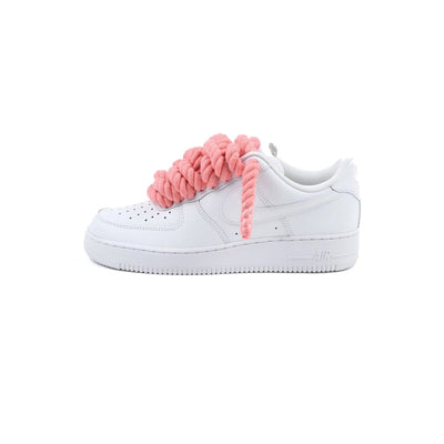 Custom Nike Air Force 1 Weiß “Rope Laces” Rosa - RopezInstyle