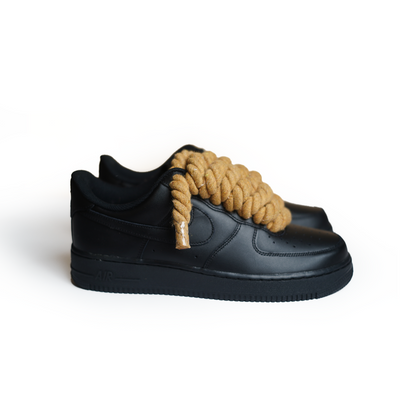 Custom Black Sneakers “Rope Laces”