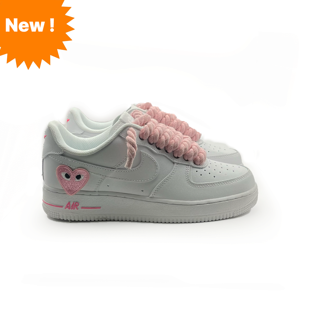 Custom Nike Air Force 1 '' Rope Laces '' Love stride Pink #2