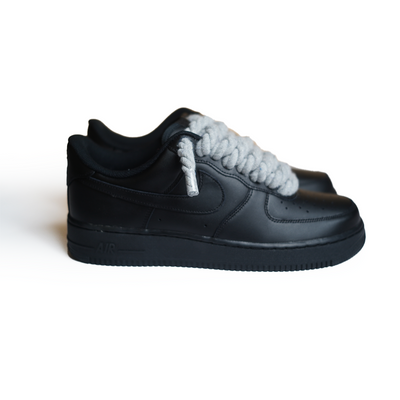 Custom Black Sneakers “Rope Laces”