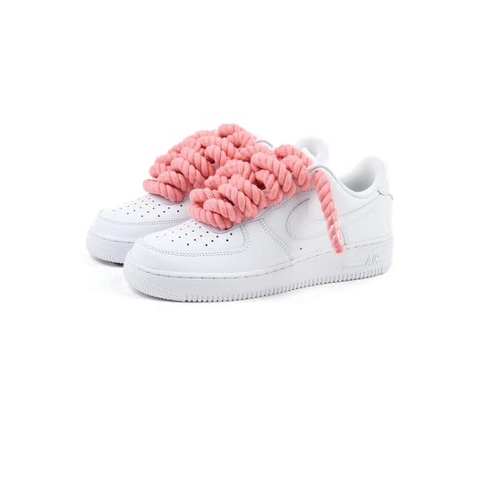 Custom Nike Air Force 1 Weiß “Rope Laces” Rosa