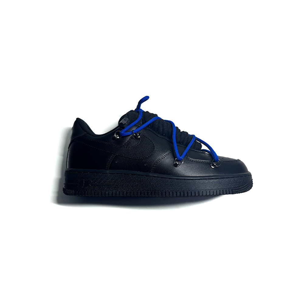 Custom NIKE AIR FORCE 1 Schwarz “ROPE LACES” Dunk Blau #1