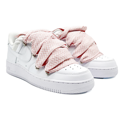 Custom Nike Air Force 1 Weiß ,, Lanvin Laces '' Rosa - RopezInstyle