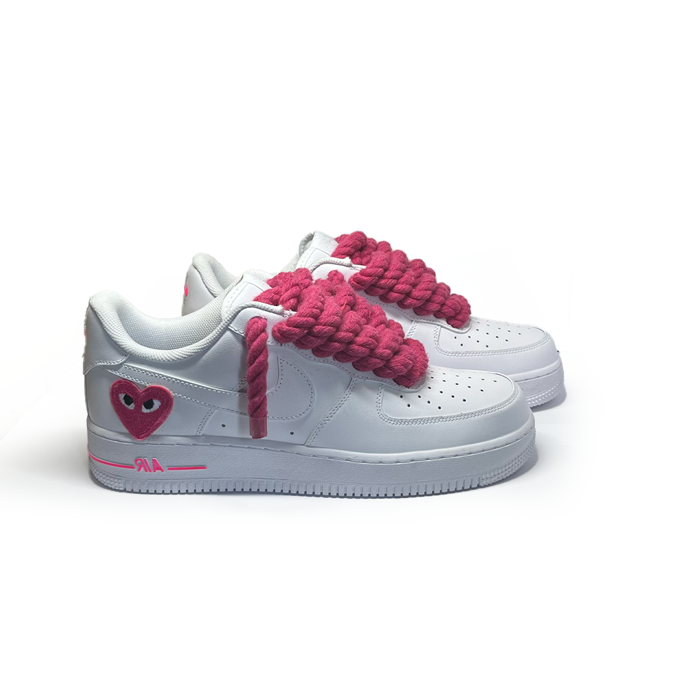 Custom Nike Air Force 1 '' Rope Laces '' Love stride Pink