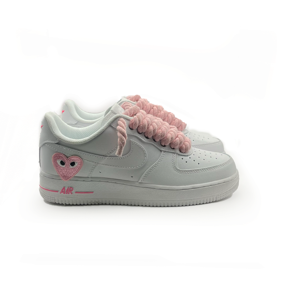 Custom Nike Air Force 1 '' Rope Laces '' Love stride Pink #2