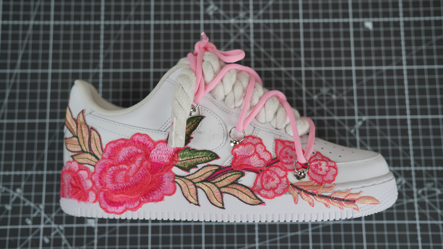 Custom Nike AF1 Weiß “ROPE LACES” Pink Parfait