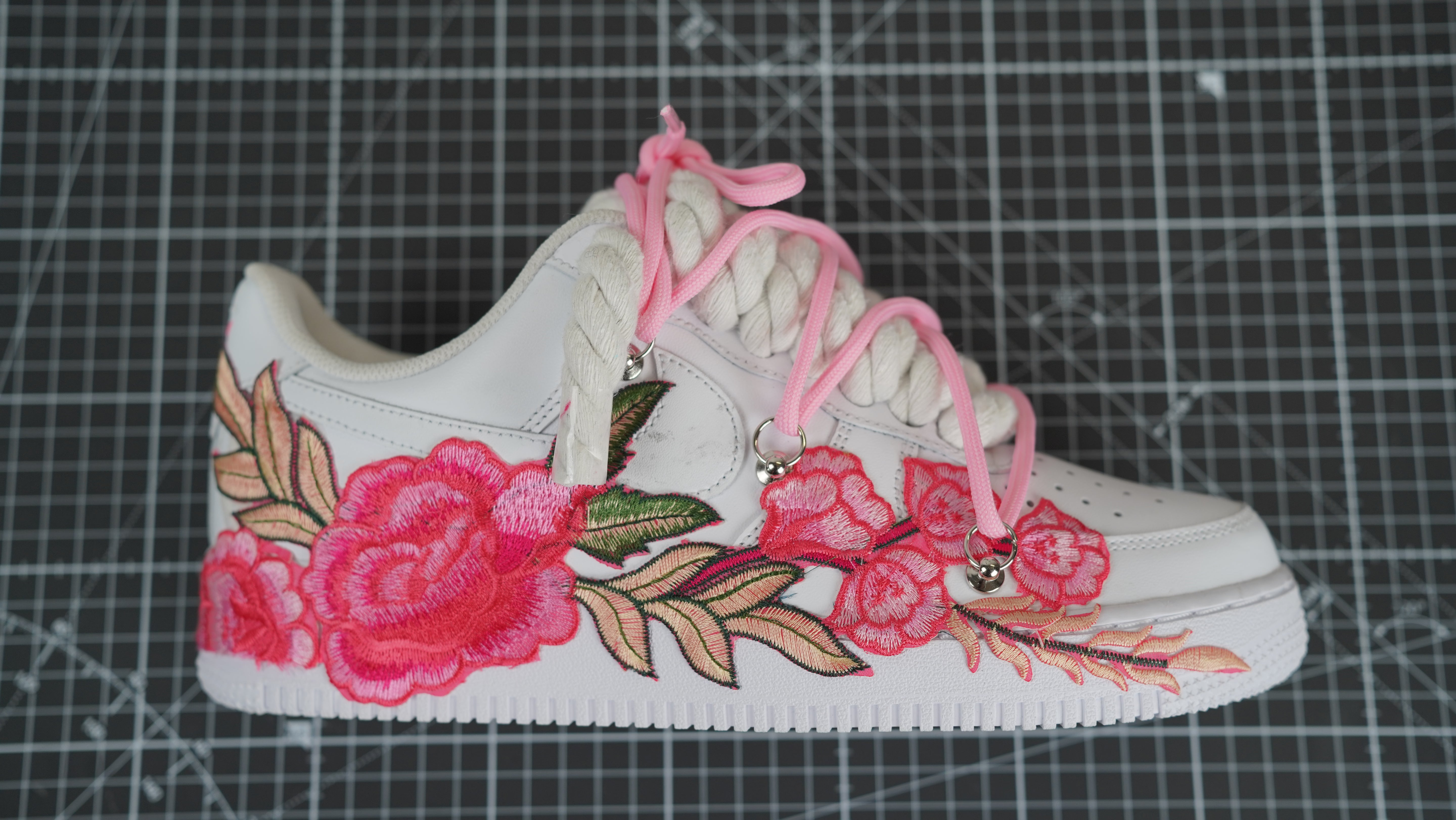Custom Sneakers Weiß “ROPE LACES” Pink Parfait