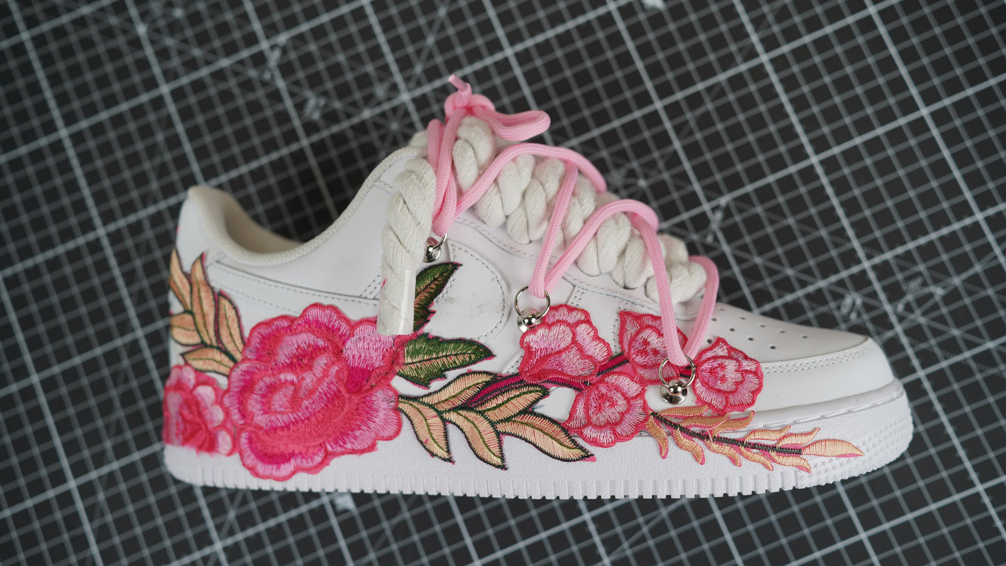 Custom Nike AF1 Weiß “ROPE LACES” Pink Parfait