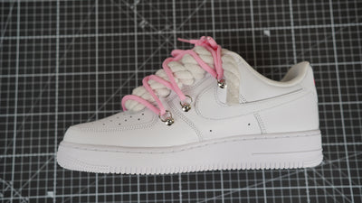 Custom Nike AF1 Weiß “ROPE LACES” Pink Parfait