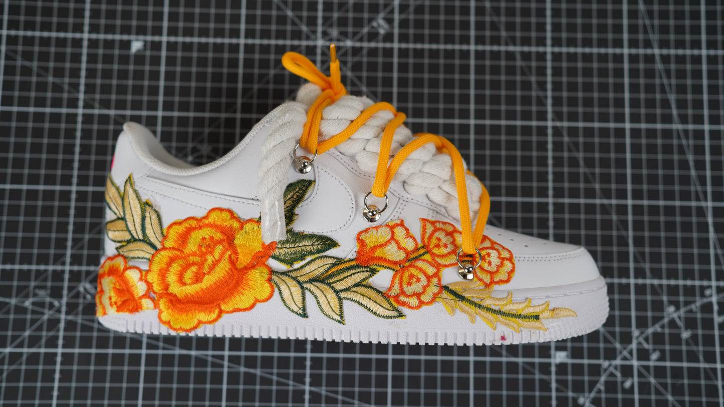 Custom Nike AF1 Weiß “ROPE LACES” Sunrise