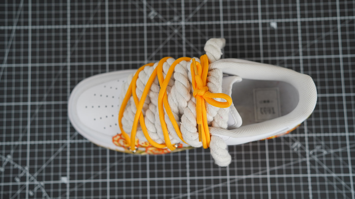 Custom Nike AF1 Weiß “ROPE LACES” Sunrise