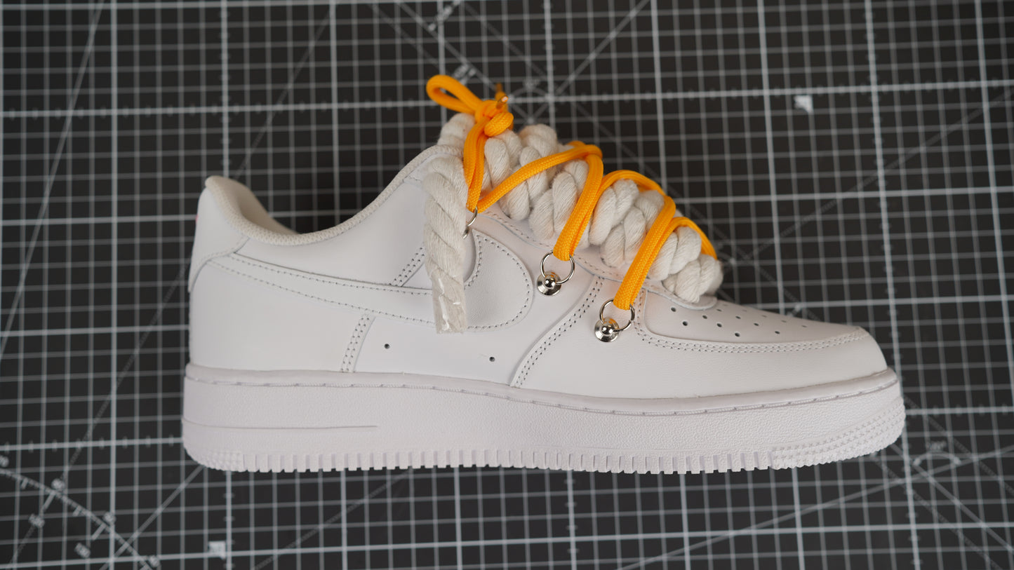 Custom Nike AF1 Weiß “ROPE LACES” Sunrise